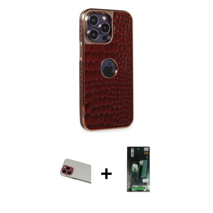 MARSİLYAN™- iPhone 13 Pro Max Kılıf Ufuk Form Prime - Şeffaf 360 Full Body Arka Koruyucu + Rainbow Kamera Lens Koruma Cam - KI