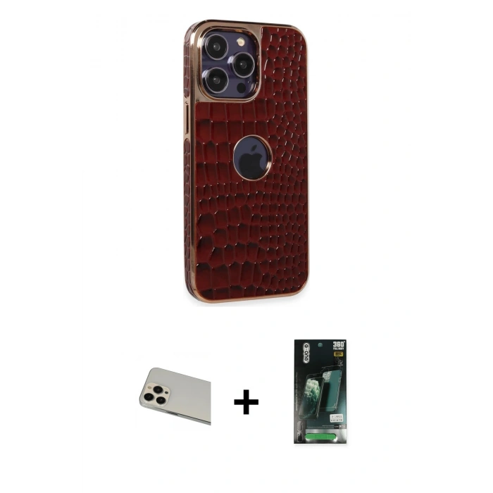 MARSİLYAN™- iPhone 13 Pro Max Kılıf Ufuk Form Prime - Şeffaf 360 Full Body Arka Koruyucu + Rainbow Kamera Lens Koruma Cam - REGD