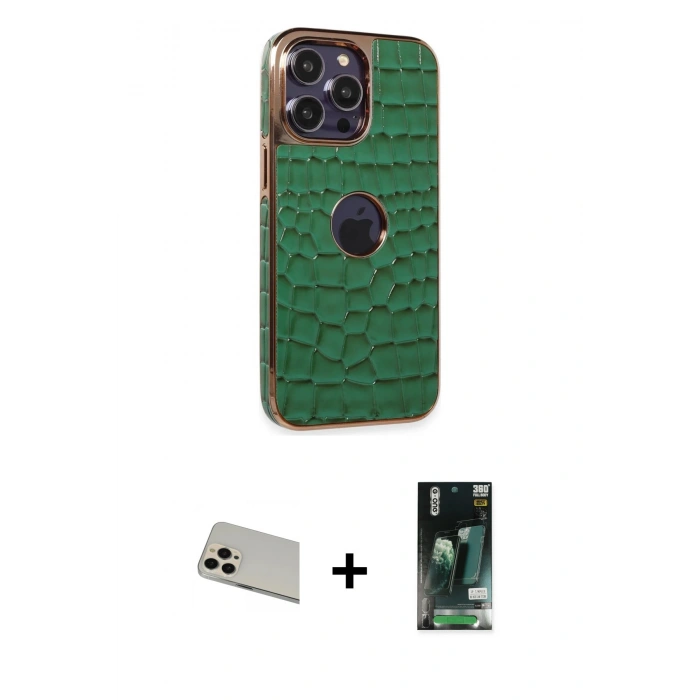 MARSİLYAN™- iPhone 13 Pro Max Kılıf Ufuk Form Prime - Şeffaf 360 Full Body Arka Koruyucu + Rainbow Kamera Lens Koruma Cam - REGD