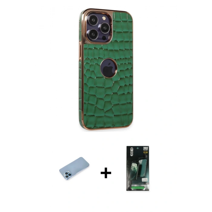 MARSİLYAN™- iPhone 13 Pro Max Kılıf Ufuk Form Prime - Şeffaf 360 Full Body Arka Koruyucu + Shine Kamera Lens Koruma Cam - MI