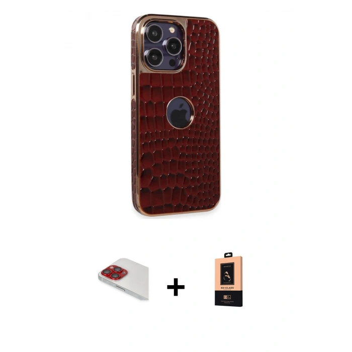 MARSİLYAN™- iPhone 13 Pro Max Kılıf Ufuk Form Prime - Şeffaf Maxco Cam Ekran Koruyucu + Pers Alüminyum Kamera Lens - KI