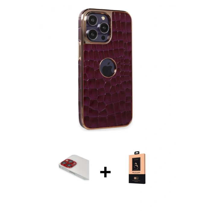 MARSİLYAN™- iPhone 13 Pro Max Kılıf Ufuk Form Prime - Şeffaf Maxco Cam Ekran Koruyucu + Pers Alüminyum Kamera Lens - KI