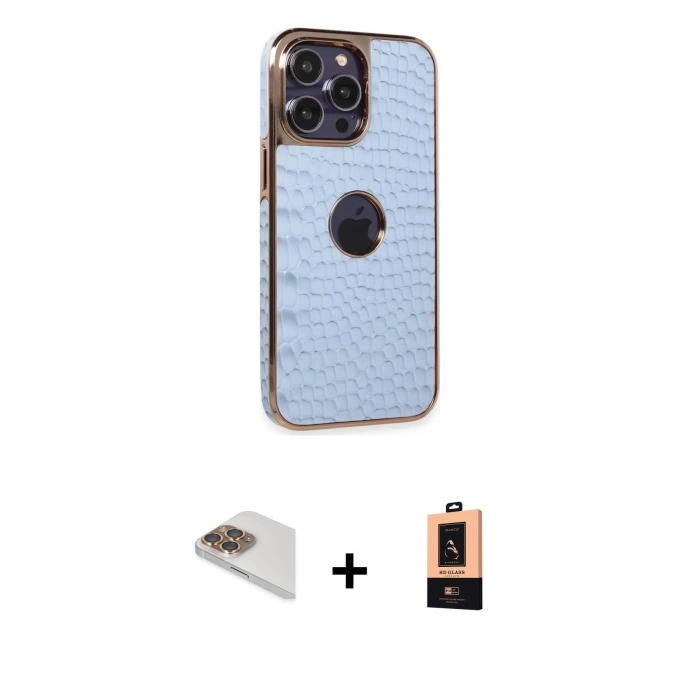 MARSİLYAN™- iPhone 13 Pro Max Kılıf Ufuk Form Prime - Şeffaf Maxco Cam Ekran Koruyucu + Pers Alüminyum Kamera Lens - GD