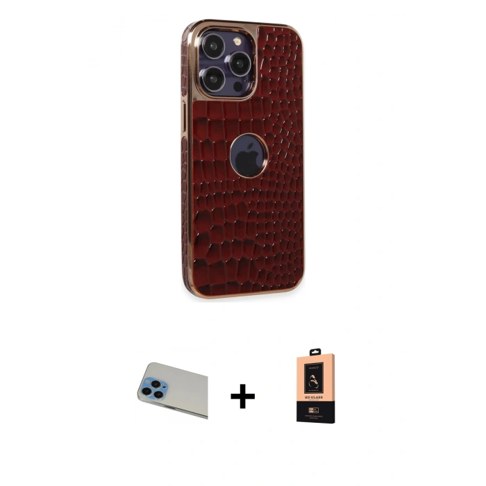 MARSİLYAN™- iPhone 13 Pro Max Kılıf Ufuk Form Prime - Şeffaf Maxco Cam Ekran Koruyucu + Rainbow Kamera Lens Koruma Cam - MI