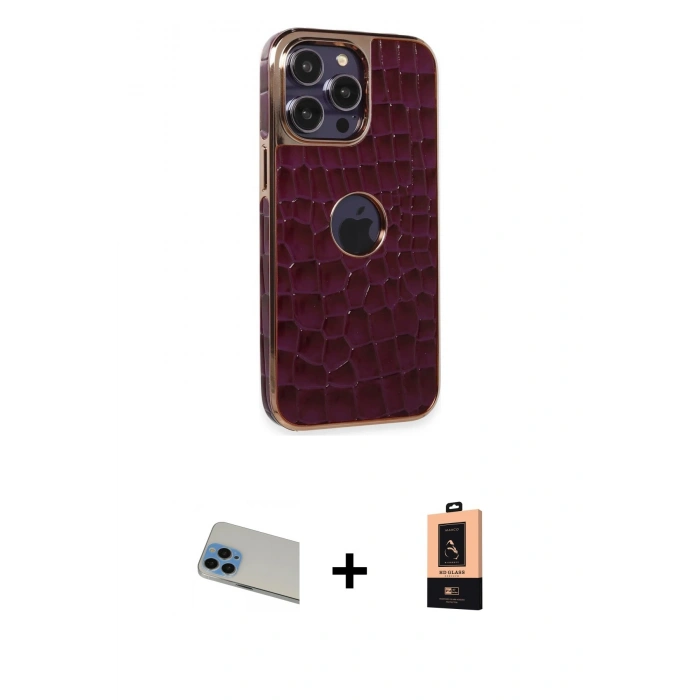 MARSİLYAN™- iPhone 13 Pro Max Kılıf Ufuk Form Prime - Şeffaf Maxco Cam Ekran Koruyucu + Rainbow Kamera Lens Koruma Cam - MI