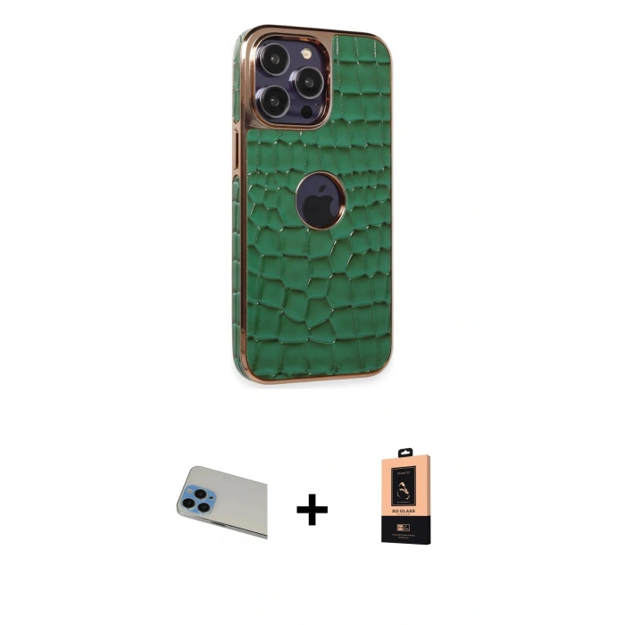 MARSİLYAN™- iPhone 13 Pro Max Kılıf Ufuk Form Prime - Şeffaf Maxco Cam Ekran Koruyucu + Rainbow Kamera Lens Koruma Cam - MI