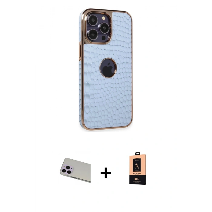 MARSİLYAN™- iPhone 13 Pro Max Kılıf Ufuk Form Prime - Şeffaf Maxco Cam Ekran Koruyucu + Rainbow Kamera Lens Koruma Cam - MR