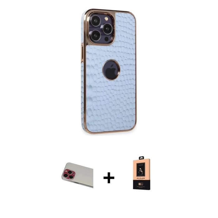 MARSİLYAN™- iPhone 13 Pro Max Kılıf Ufuk Form Prime - Şeffaf Maxco Cam Ekran Koruyucu + Rainbow Kamera Lens Koruma Cam - KI