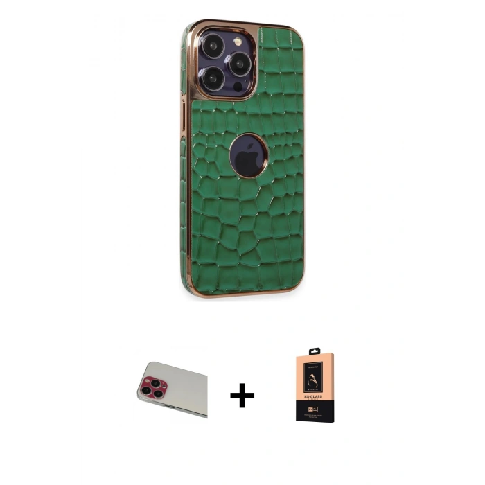 MARSİLYAN™- iPhone 13 Pro Max Kılıf Ufuk Form Prime - Şeffaf Maxco Cam Ekran Koruyucu + Rainbow Kamera Lens Koruma Cam - KI