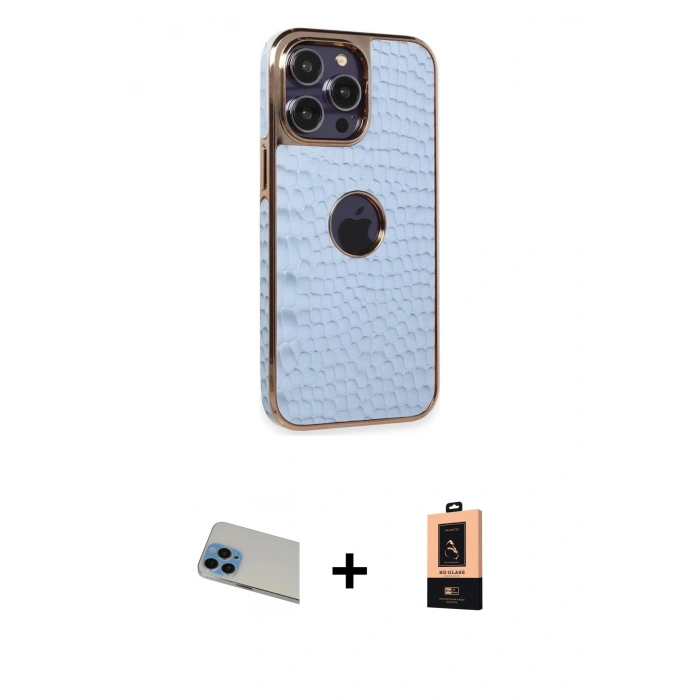MARSİLYAN™- iPhone 13 Pro Max Kılıf Ufuk Form Prime - Şeffaf Maxco Cam Ekran Koruyucu + Rainbow Kamera Lens Koruma Cam - MI