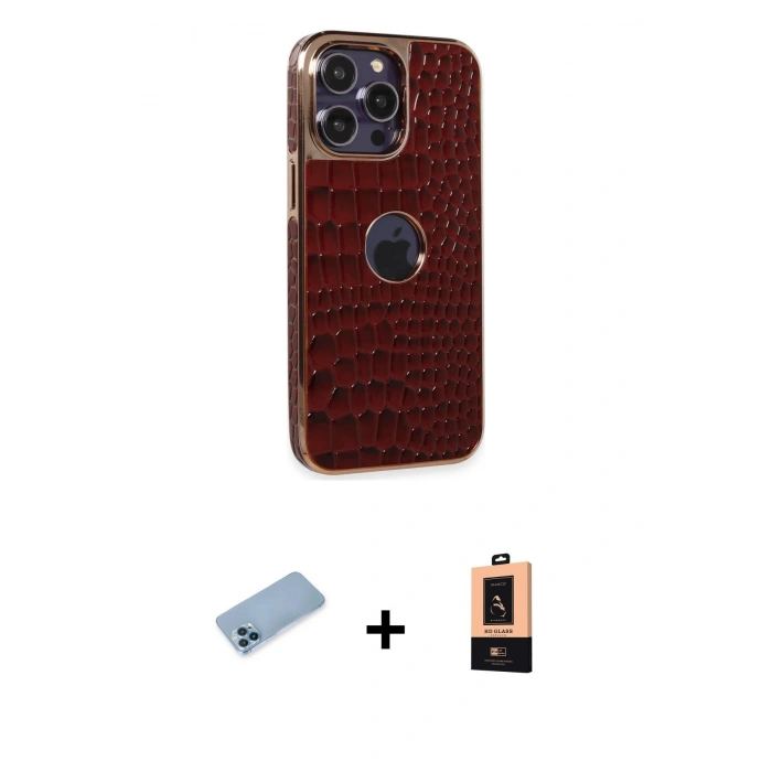 MARSİLYAN™- iPhone 13 Pro Max Kılıf Ufuk Form Prime - Şeffaf Maxco Cam Ekran Koruyucu + Shine Kamera Lens Koruma Cam - MI