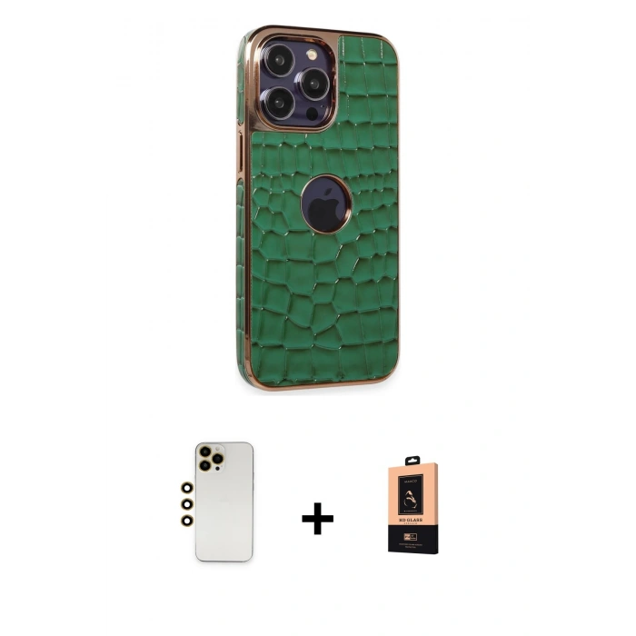 MARSİLYAN™- iPhone 13 Pro Max Kılıf Ufuk Form Prime - Şeffaf Maxco Cam Ekran Koruyucu + Shine Kamera Lens - GD