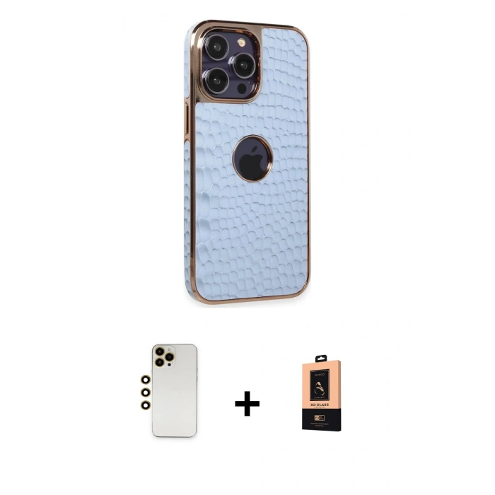 MARSİLYAN™- iPhone 13 Pro Max Kılıf Ufuk Form Prime - Şeffaf Maxco Cam Ekran Koruyucu + Shine Kamera Lens - GD