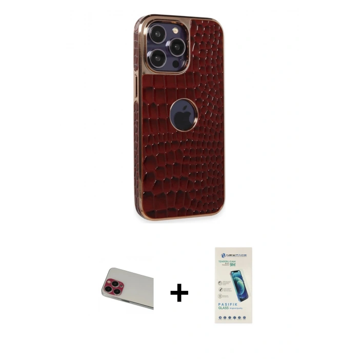 MARSİLYAN™- iPhone 13 Pro Max Kılıf Ufuk Form Prime - Şeffaf Pasifik Cam Ekran Koruyucu + Rainbow Kamera Lens Koruma Cam - KI