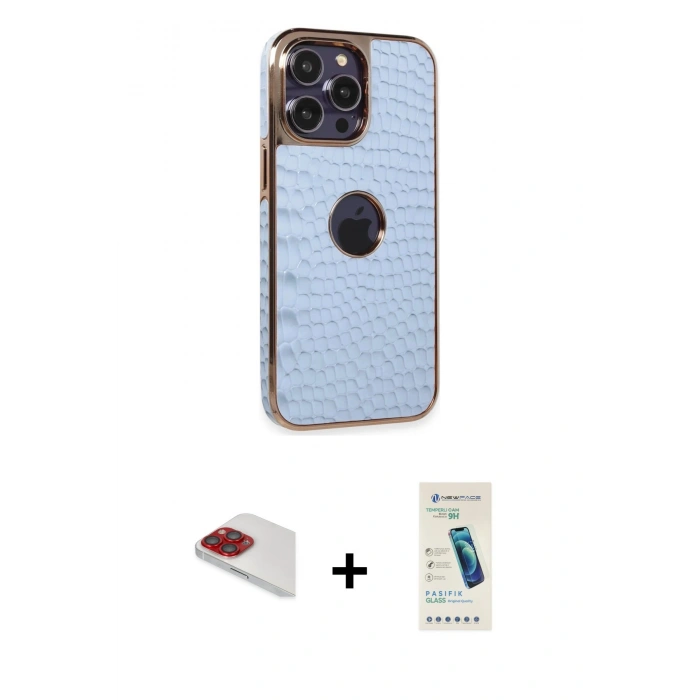 MARSİLYAN™- iPhone 13 Pro Max Kılıf Ufuk Form Prime - Şeffaf Pasifik Cam Ekran Koruyucu + Pers Alüminyum Kamera Lens - KI