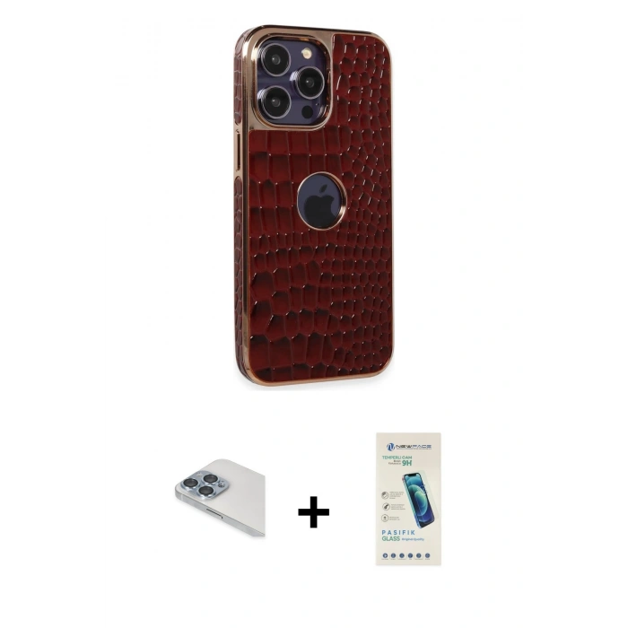 MARSİLYAN™- iPhone 13 Pro Max Kılıf Ufuk Form Prime - Şeffaf Pasifik Cam Ekran Koruyucu + Pers Alüminyum Kamera Lens - SABE