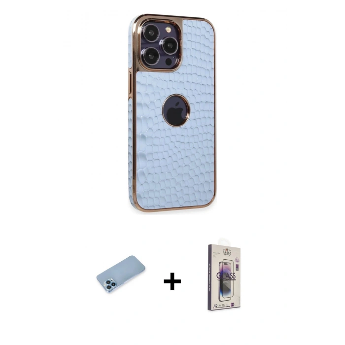 MARSİLYAN™- iPhone 13 Pro Max Kılıf Ufuk Form Prime - Siyah Bilvis 3D Cam Ekran Koruyucu + Shine Kamera Lens Koruma Cam - MI