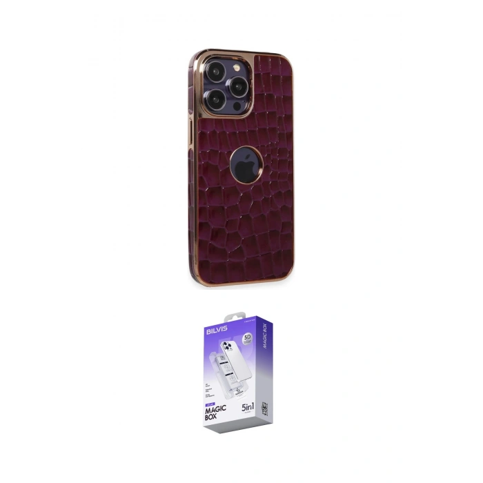 MARSİLYAN™- iPhone 13 Pro Max Kılıf Ufuk Form Prime - Siyah Bilvis 5in1 3D Magic Cam Ekran Koruyucu