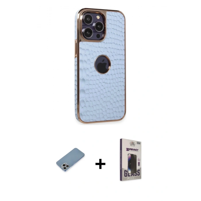 MARSİLYAN™- iPhone 13 Pro Max Kılıf Ufuk Form Prime - Siyah Bilvis Hayalet Cam Ekran Koruyucu + Shine Kamera Lens Koruma Cam - GI