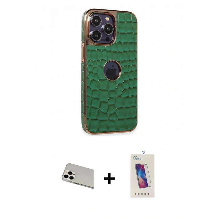 MARSİLYAN™- iPhone 13 Pro Max Kılıf Ufuk Form Prime - Siyah Joko 5D Cam + Rainbow Kamera Lens Koruma Cam - BZ