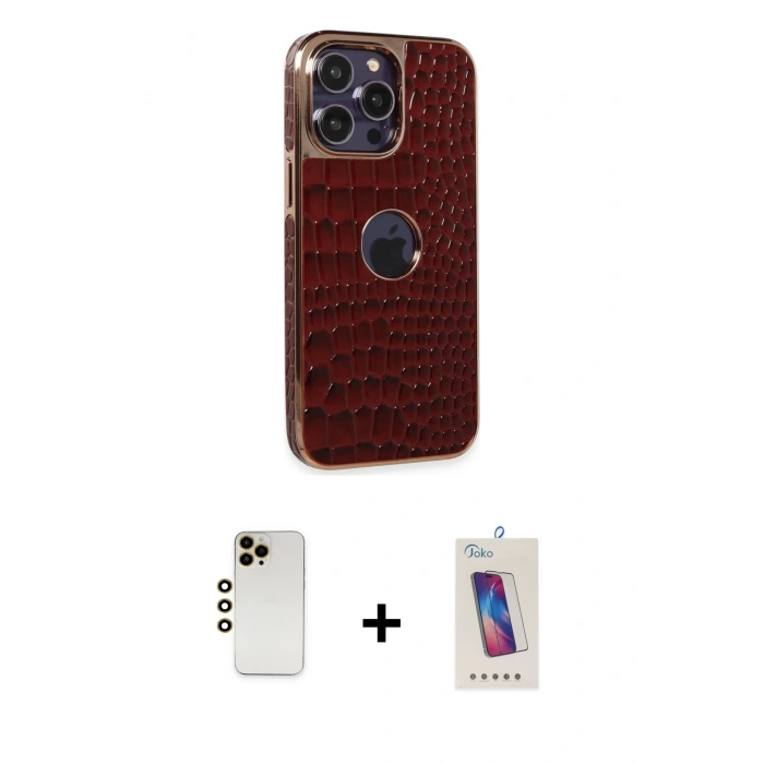 MARSİLYAN™- iPhone 13 Pro Max Kılıf Ufuk Form Prime - Siyah Joko 5D Cam + Shine Kamera Lens - GD