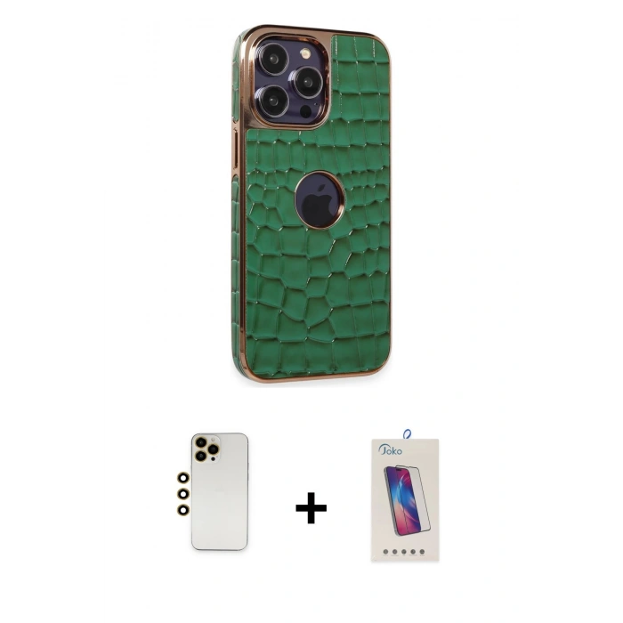 MARSİLYAN™- iPhone 13 Pro Max Kılıf Ufuk Form Prime - Siyah Joko 5D Cam + Shine Kamera Lens - GD