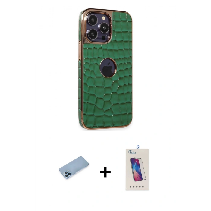 MARSİLYAN™- iPhone 13 Pro Max Kılıf Ufuk Form Prime - Siyah Joko 5D Cam + Shine Kamera Lens Koruma Cam - MI