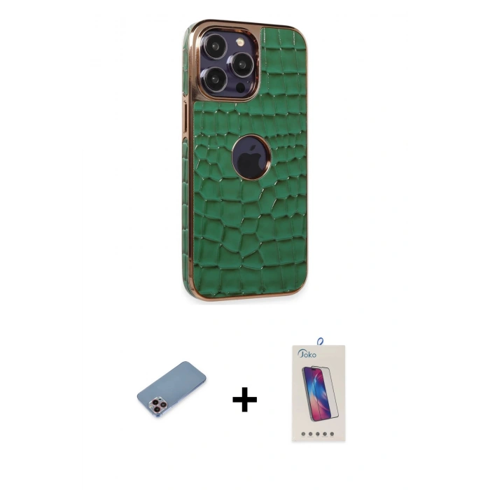 MARSİLYAN™- iPhone 13 Pro Max Kılıf Ufuk Form Prime - Siyah Joko 5D Cam + Shine Kamera Lens Koruma Cam - PE