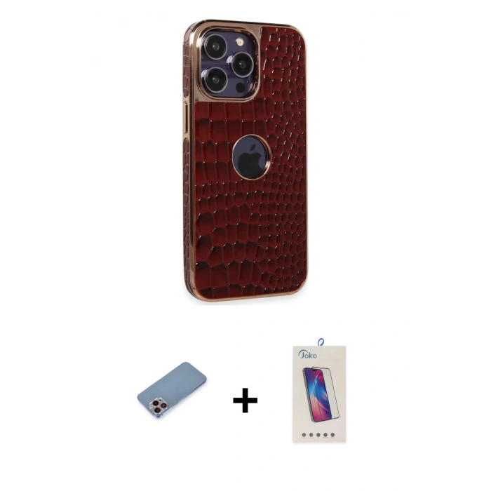 MARSİLYAN™- iPhone 13 Pro Max Kılıf Ufuk Form Prime - Siyah Joko 5D Cam + Shine Kamera Lens Koruma Cam - PE