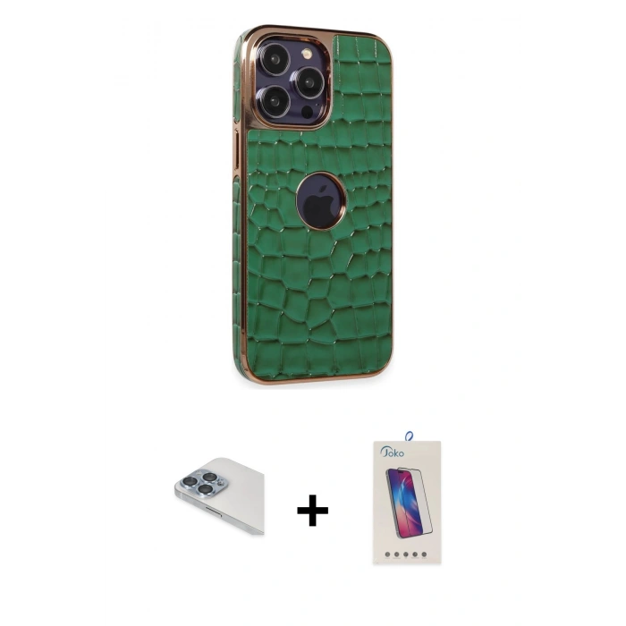 MARSİLYAN™- iPhone 13 Pro Max Kılıf Ufuk Form Prime - Siyah Joko 5D Cam + Pers Alüminyum Kamera Lens - SABE