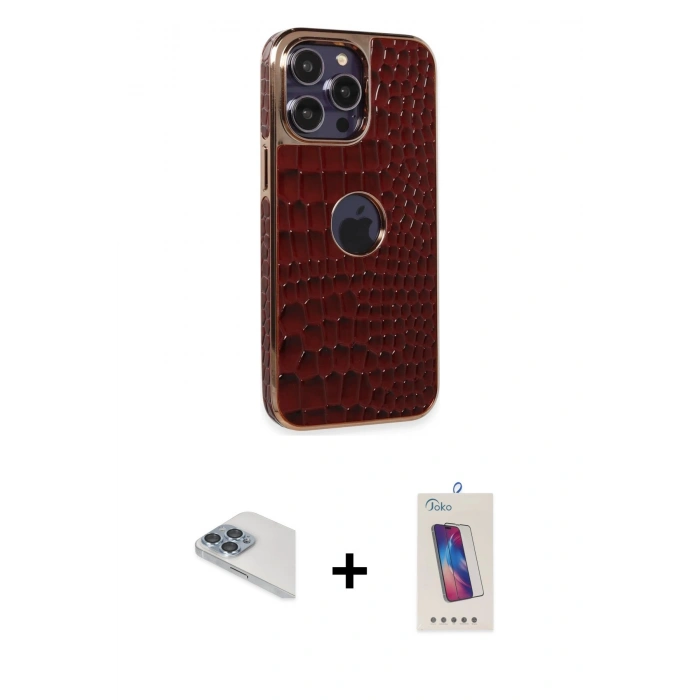 MARSİLYAN™- iPhone 13 Pro Max Kılıf Ufuk Form Prime - Siyah Joko 5D Cam + Pers Alüminyum Kamera Lens - SABE