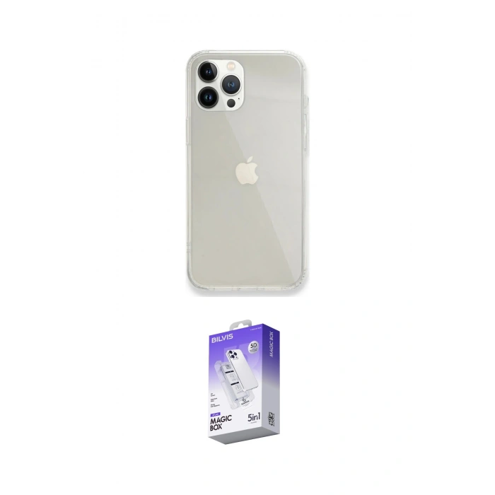MARSİLYAN™- iPhone 13 Pro Max Kılıf Vadi Asil Prime - Siyah Bilvis 5in1 3D Magic Cam Ekran Koruyucu