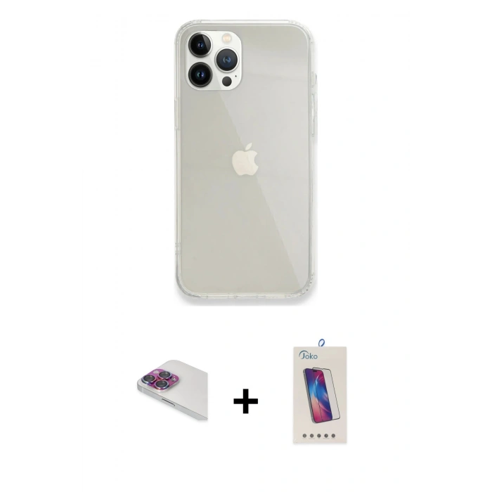 MARSİLYAN™- iPhone 13 Pro Max Kılıf Vadi Asil Prime - Siyah Joko 5D Cam + Pers Alüminyum Kamera Lens - GI