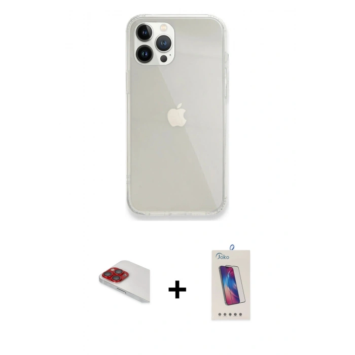 MARSİLYAN™- iPhone 13 Pro Max Kılıf Vadi Asil Prime - Siyah Joko 5D Cam + Pers Alüminyum Kamera Lens - KI