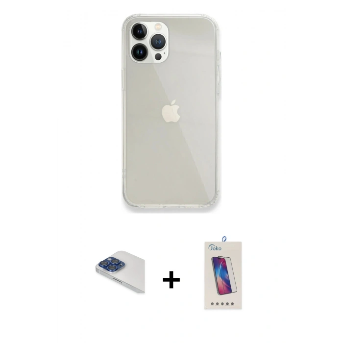 MARSİLYAN™- iPhone 13 Pro Max Kılıf Vadi Asil Prime - Siyah Joko 5D Cam + Pers Alüminyum Kamera Lens - LT