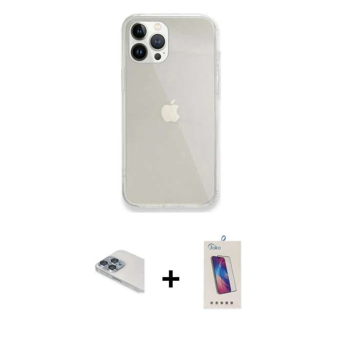 MARSİLYAN™- iPhone 13 Pro Max Kılıf Vadi Asil Prime - Siyah Joko 5D Cam + Pers Alüminyum Kamera Lens - SABE