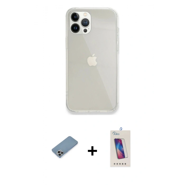 MARSİLYAN™- iPhone 13 Pro Max Kılıf Vadi Asil Prime - Siyah Joko 5D Cam + Shine Kamera Lens Koruma Cam - GI