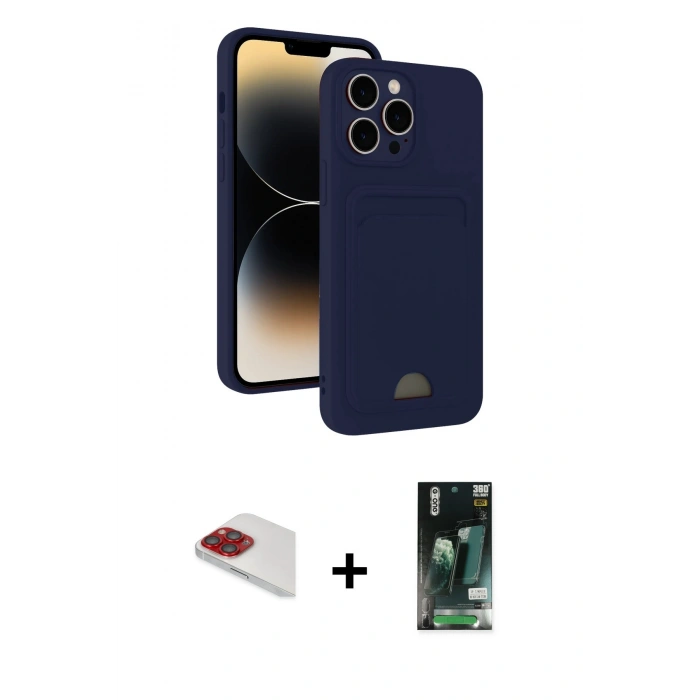MARSİLYAN™- iPhone 13 Pro Max Kılıf Vadi Çizgi Prime - Şeffaf 360 Full Body Arka Koruyucu + Pers Alüminyum Kamera Lens - KI