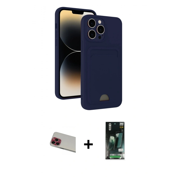 MARSİLYAN™- iPhone 13 Pro Max Kılıf Vadi Çizgi Prime - Şeffaf 360 Full Body Arka Koruyucu + Rainbow Kamera Lens Koruma Cam - KI