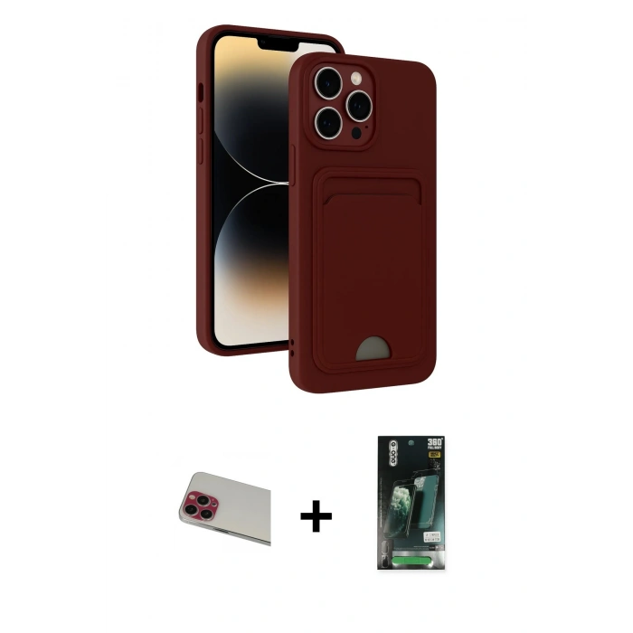 MARSİLYAN™- iPhone 13 Pro Max Kılıf Vadi Çizgi Prime - Şeffaf 360 Full Body Arka Koruyucu + Rainbow Kamera Lens Koruma Cam - KI
