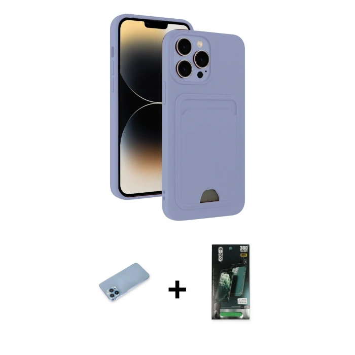 MARSİLYAN™- iPhone 13 Pro Max Kılıf Vadi Çizgi Prime - Şeffaf 360 Full Body Arka Koruyucu + Shine Kamera Lens Koruma Cam - MI