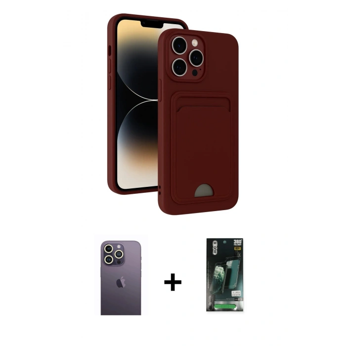 MARSİLYAN™- iPhone 13 Pro Max Kılıf Vadi Çizgi Prime - Şeffaf 360 Full Body Arka Koruyucu + Neon Fosforlu Kamera Lens - BZ