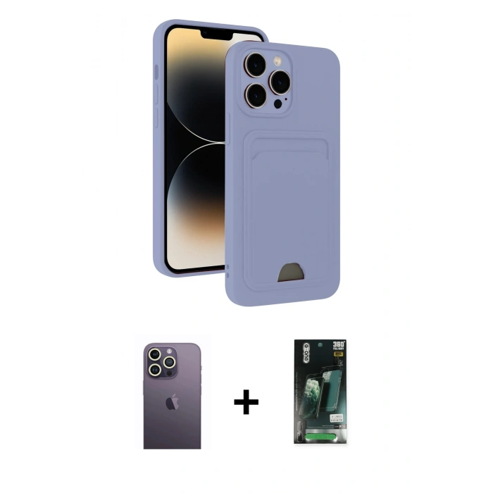 MARSİLYAN™- iPhone 13 Pro Max Kılıf Vadi Çizgi Prime - Şeffaf 360 Full Body Arka Koruyucu + Neon Fosforlu Kamera Lens - BZ