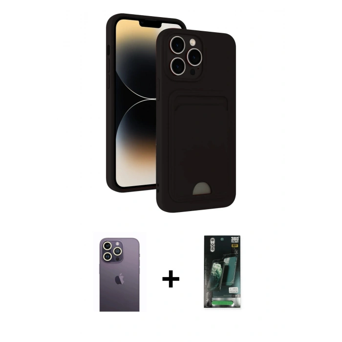 MARSİLYAN™- iPhone 13 Pro Max Kılıf Vadi Çizgi Prime - Şeffaf 360 Full Body Arka Koruyucu + Neon Fosforlu Kamera Lens - BZ
