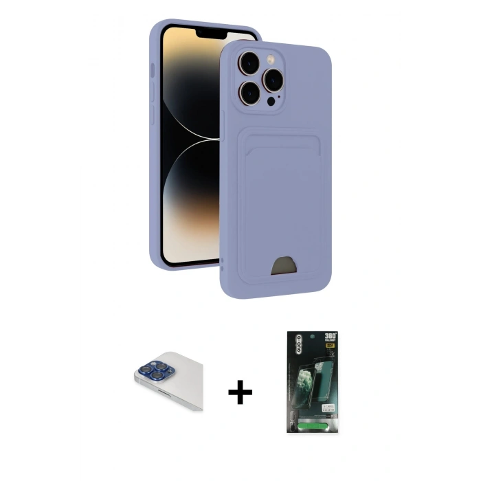 MARSİLYAN™- iPhone 13 Pro Max Kılıf Vadi Çizgi Prime - Şeffaf 360 Full Body Arka Koruyucu + Pers Alüminyum Kamera Lens - LT
