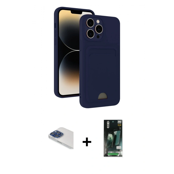 MARSİLYAN™- iPhone 13 Pro Max Kılıf Vadi Çizgi Prime - Şeffaf 360 Full Body Arka Koruyucu + Pers Alüminyum Kamera Lens - LT