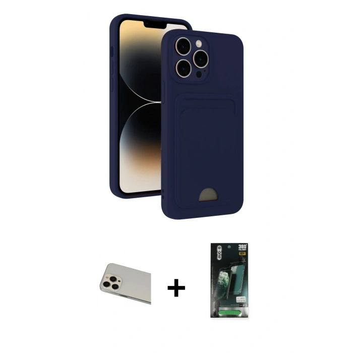 MARSİLYAN™- iPhone 13 Pro Max Kılıf Vadi Çizgi Prime - Şeffaf 360 Full Body Arka Koruyucu + Rainbow Kamera Lens Koruma Cam - REGD