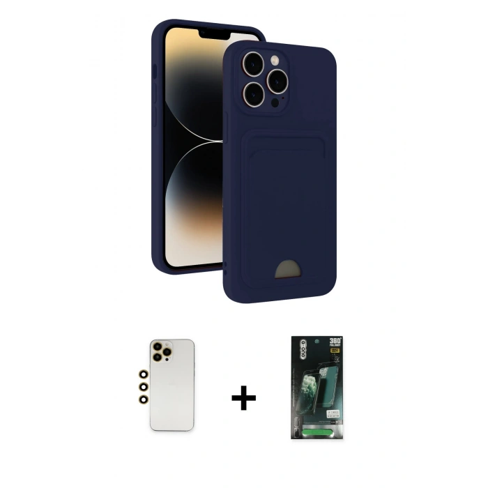 MARSİLYAN™- iPhone 13 Pro Max Kılıf Vadi Çizgi Prime - Şeffaf 360 Full Body Arka Koruyucu + Shine Kamera Lens - GD
