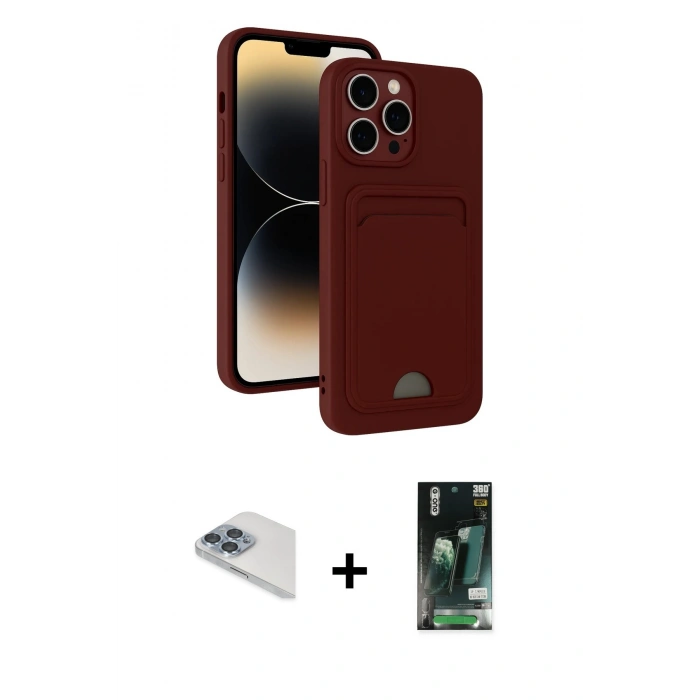 MARSİLYAN™- iPhone 13 Pro Max Kılıf Vadi Çizgi Prime - Şeffaf 360 Full Body Arka Koruyucu + Sierra Blue Pers Alüminyum Kamera Lens