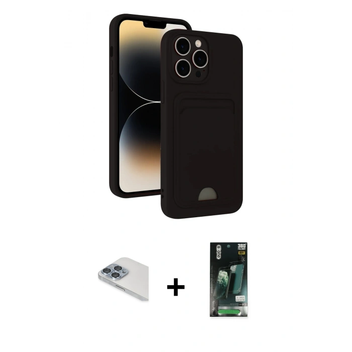 MARSİLYAN™- iPhone 13 Pro Max Kılıf Vadi Çizgi Prime - Şeffaf 360 Full Body Arka Koruyucu + Sierra Blue Pers Alüminyum Kamera Lens